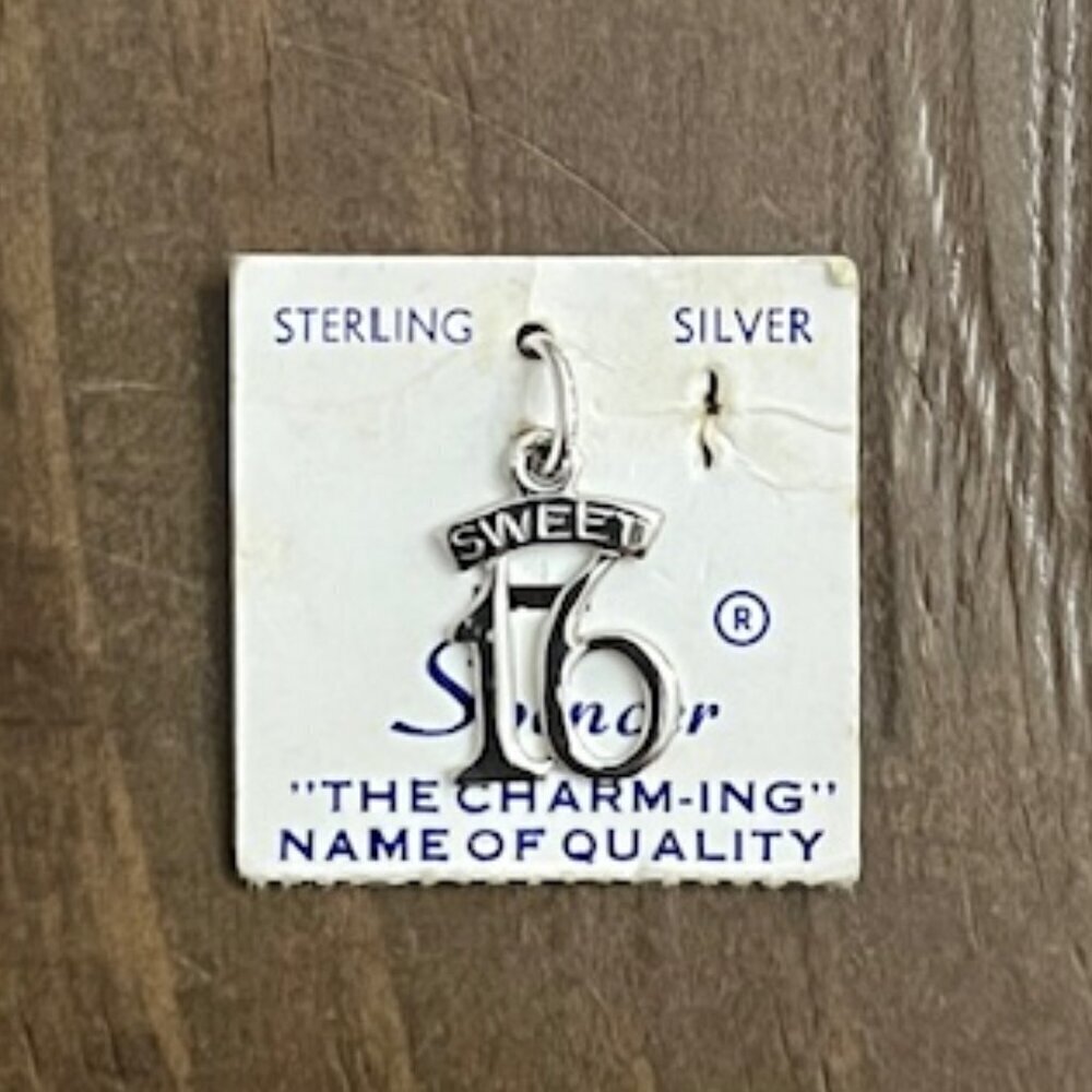 Spencer Vintage Sterling Silver Sweet 16 Charm Pendant